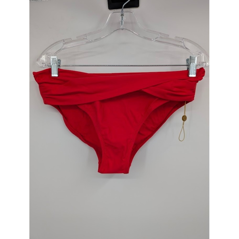 Helen Jon Twist Front Hipster Swim Red Bikini Bottom NWT Women's sz Med